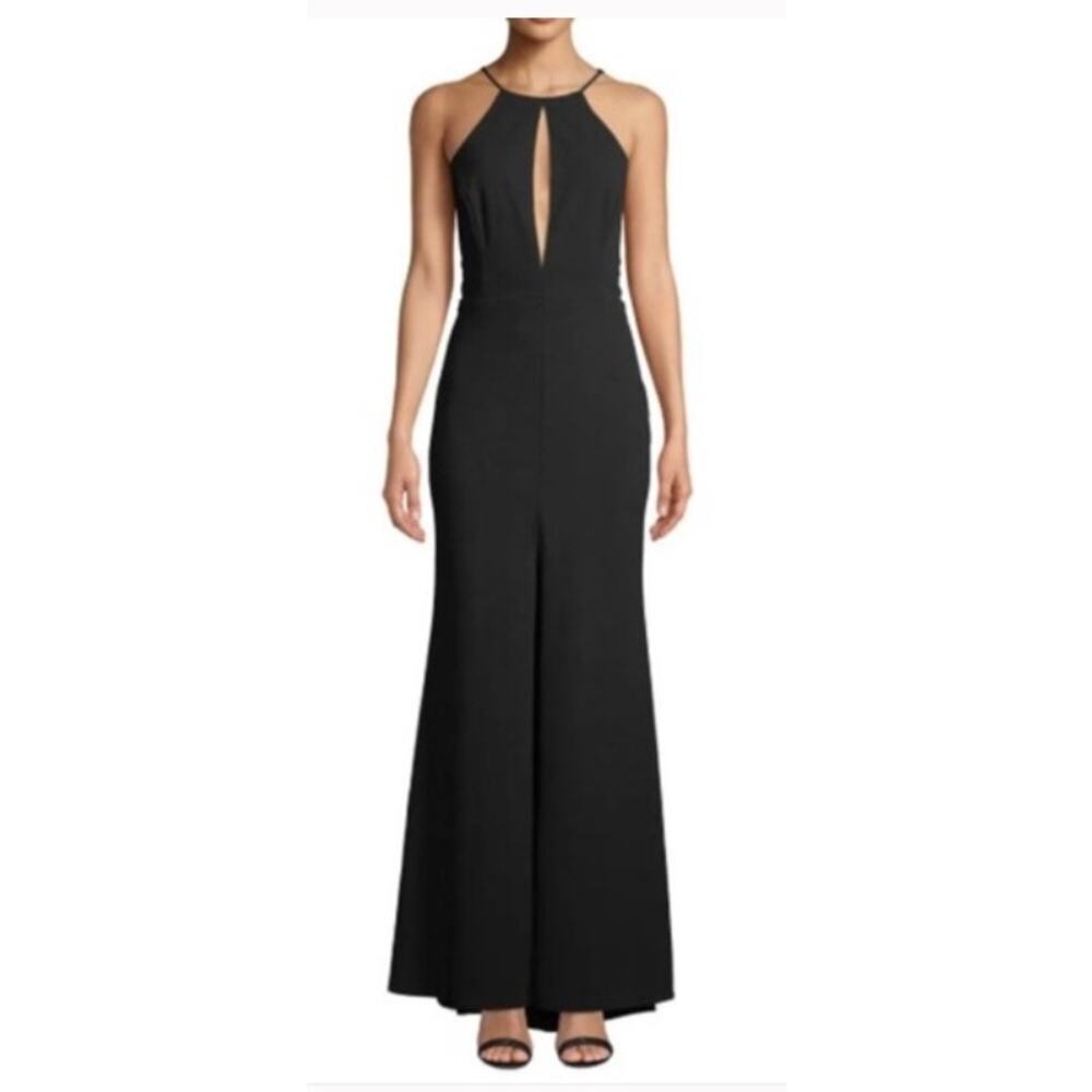 Jay Godfrey Bertoia Evening Gown Black Crepe Cutout Sleeveless Prom Dress Sz 8